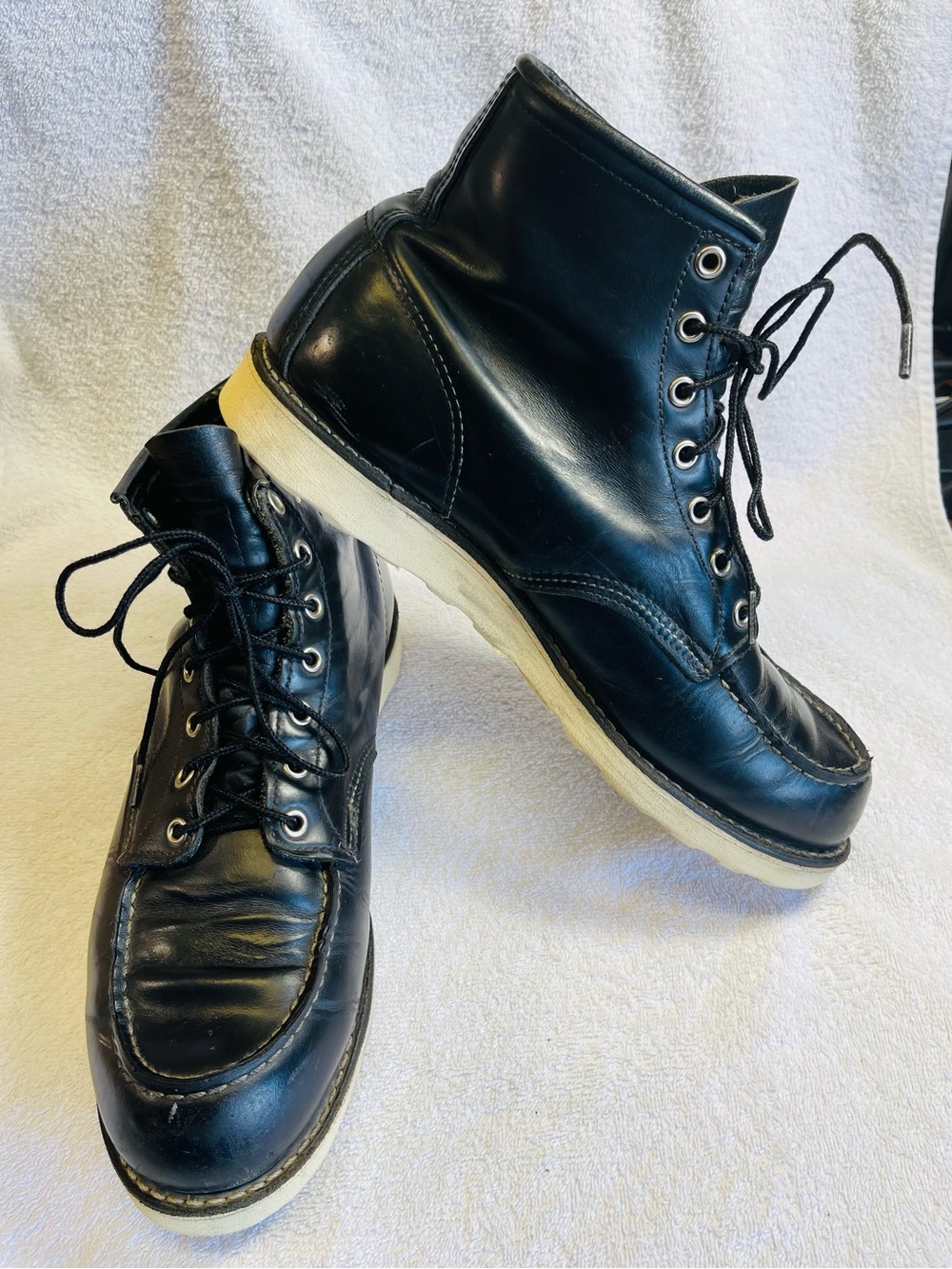 Red Wing Boots 6 Inch Classic Moc Leather Black Made in USA Size 11